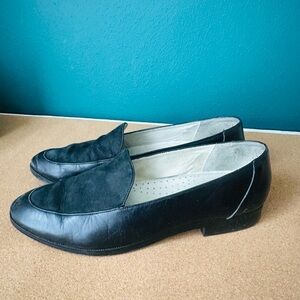 Vintage Rockport Black Leather Loafers / 9